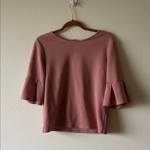 Green Envelope Blush Pink Bell Sleeve Blouse